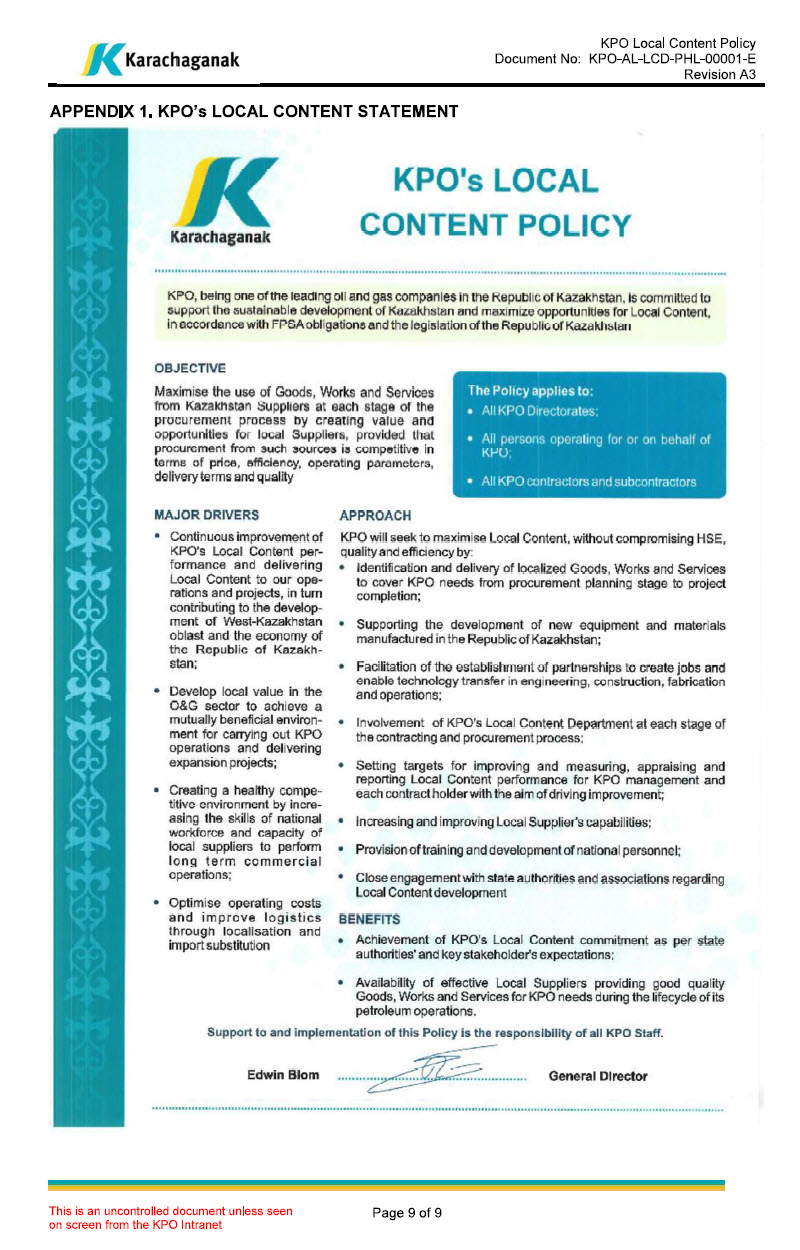Local Content Policy